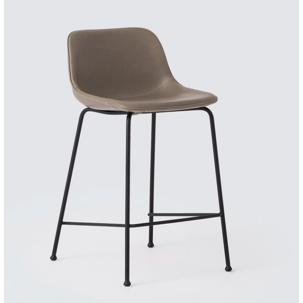 Oles Stool - Grey Synthetic Leather