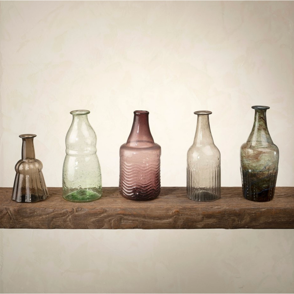 Recycled Glass Bottle Vase - Brown