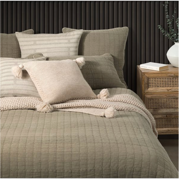 Moss Solid Taupe Coverlet