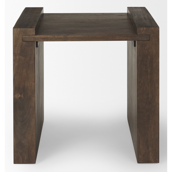 Athelia Dark Brown Wood Accent Table