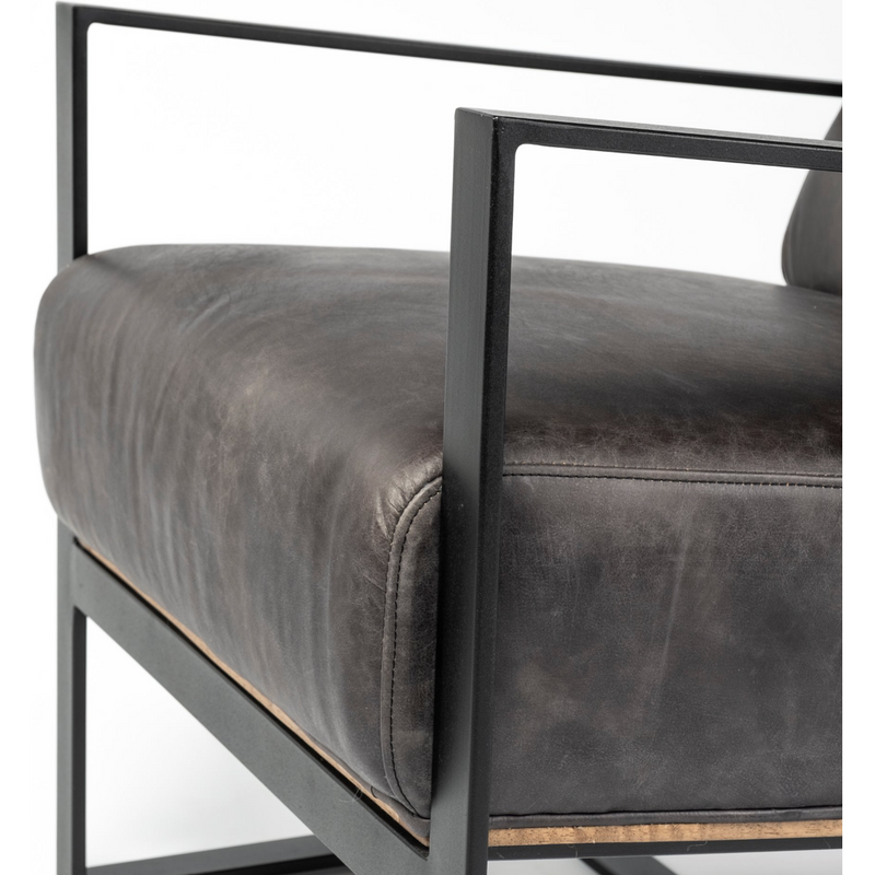 Stamford Accent Chair - Black Leather