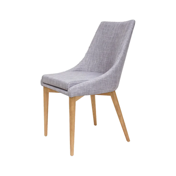 Jeremy Side Chair - Light Grey with natural Leg