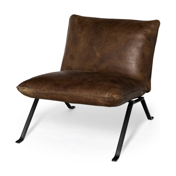 Flavelle Accent Chair in Brown Leather