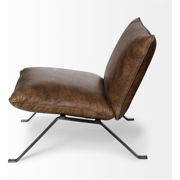 Flavelle Accent Chair in Brown Leather