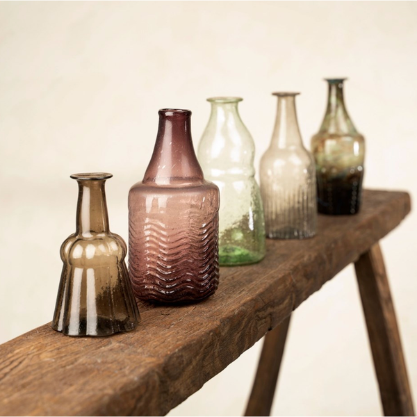 Recycled Glass Bottle Vase - Multi