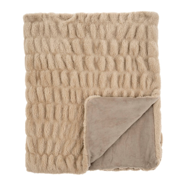 Faux Fur Throw in Taupe