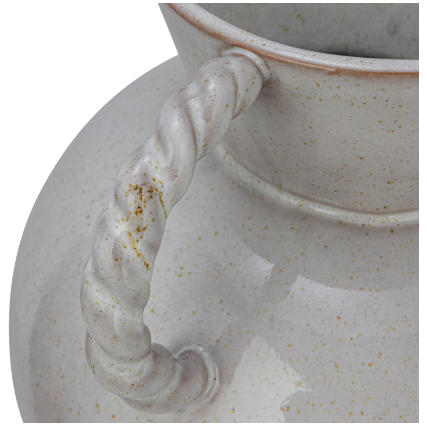 Twisted handle Vase in Cream