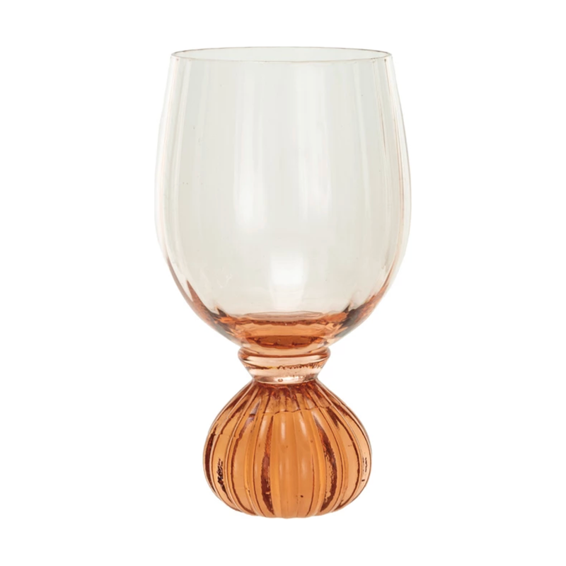 8 oz. Ribbed Footed Champagne Glass, Pink