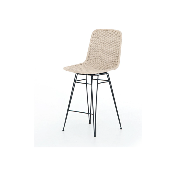 Dema Outdoor Swivel Counter Stool in Natural Rope