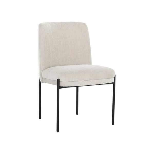 Richie Dining Chair in Ivory and Black