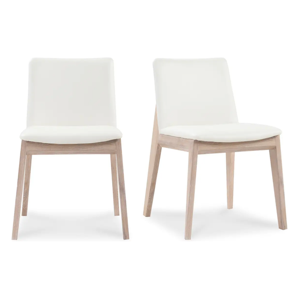 Dylan Oak Dining Chair - Cream White - Set of 2