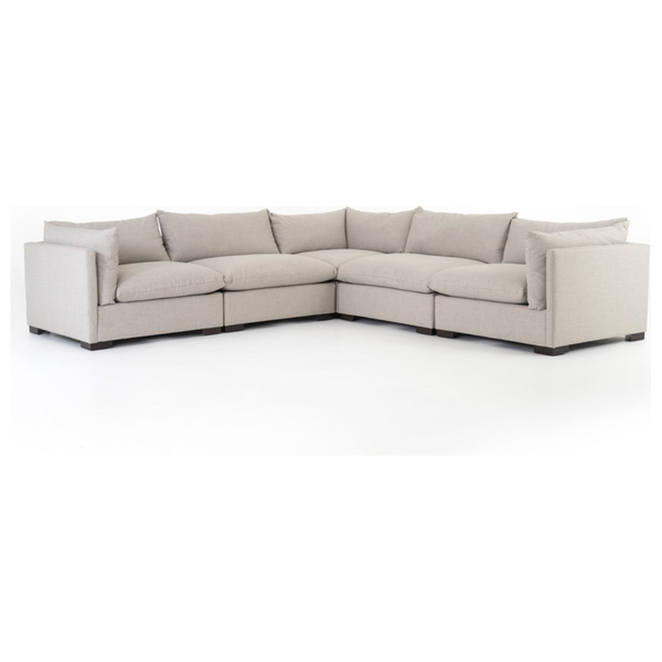 Westwood 5 Piece Sectional in Bennett Moon
