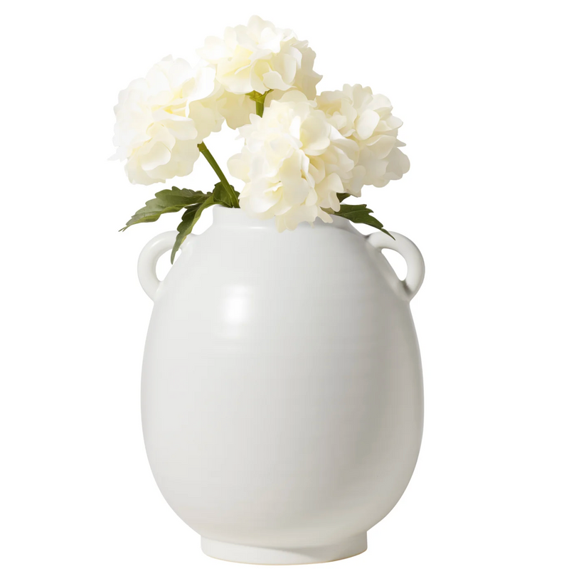 Capri Double Handle Vase in White