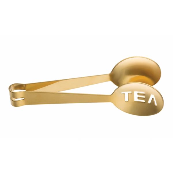 Stainless Steel "Tea" Tongs, Gold Finish