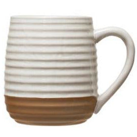 Stoneware Mug, Reactive Glaze, White