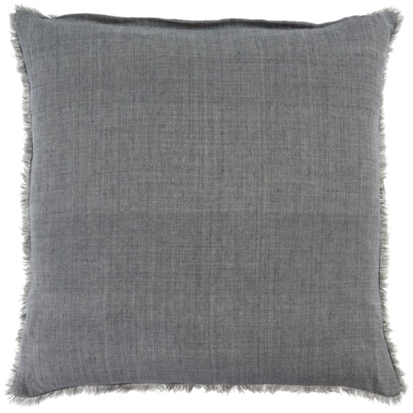 Lina Linen Cushion 24" - Steel Grey