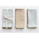 Cotton Napkins w/ Stripes, 2 Colours, Set of 4