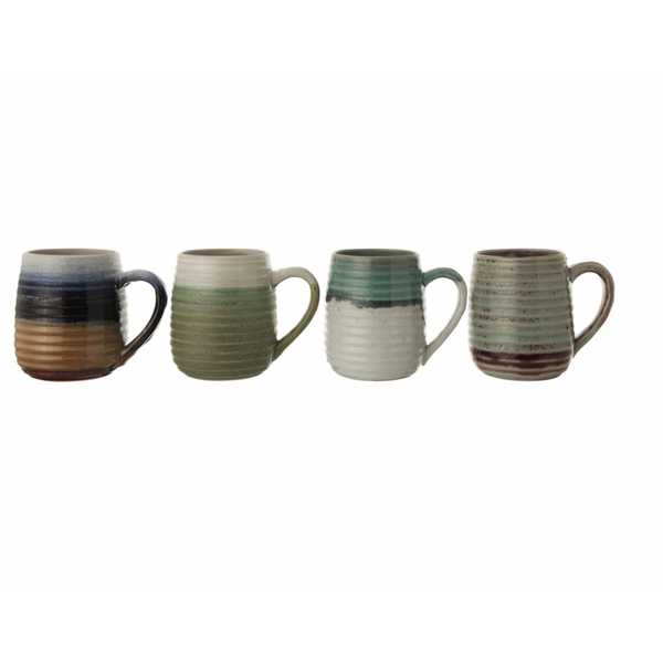 Stoneware Mug with Glaze, 4 Colours