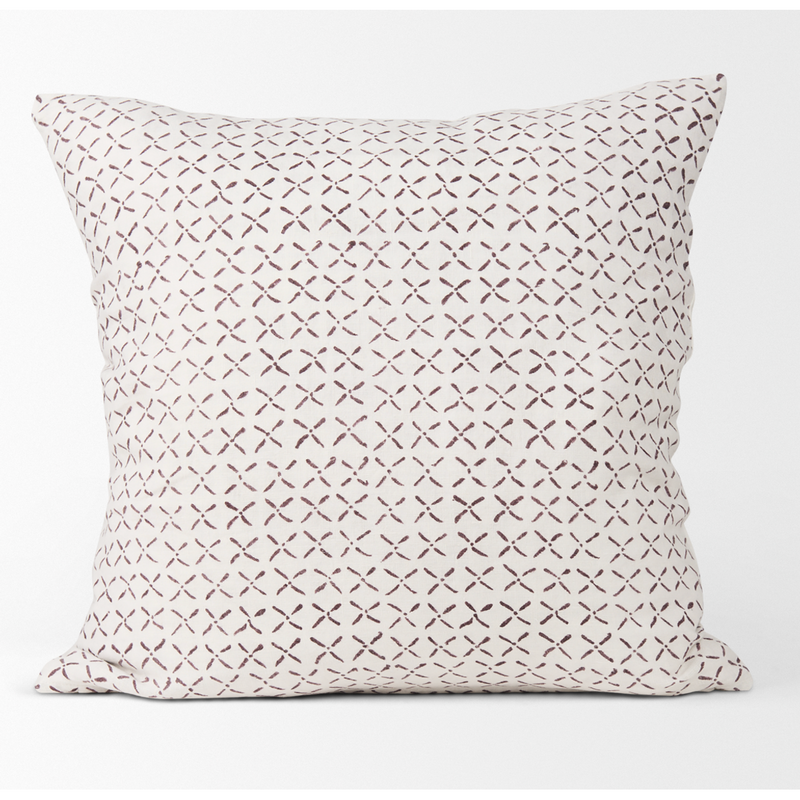 Jayden Cushion in Cream and Merlot 22" x 22"