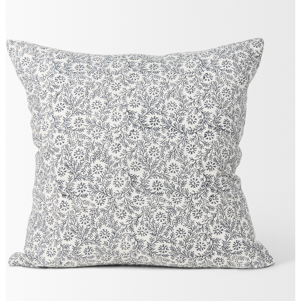 Jayne Cushion - Cream and Indigo