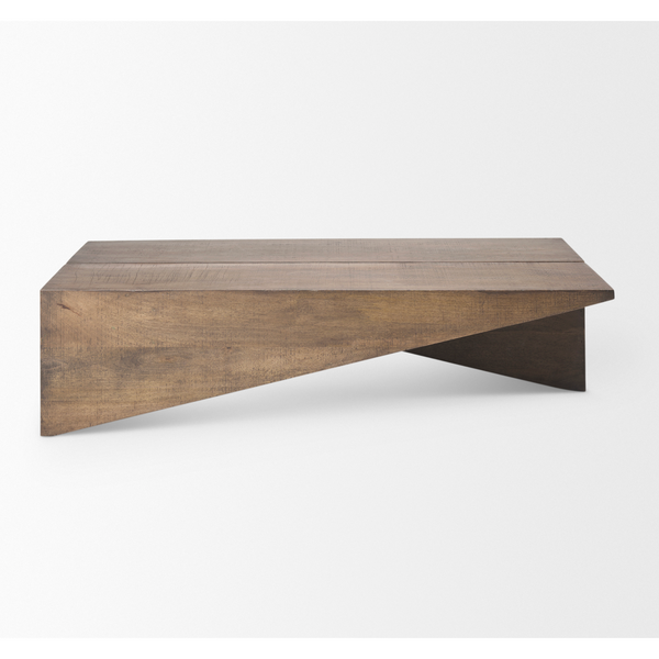 West Medium Brown Wooden Angled Coffee Table