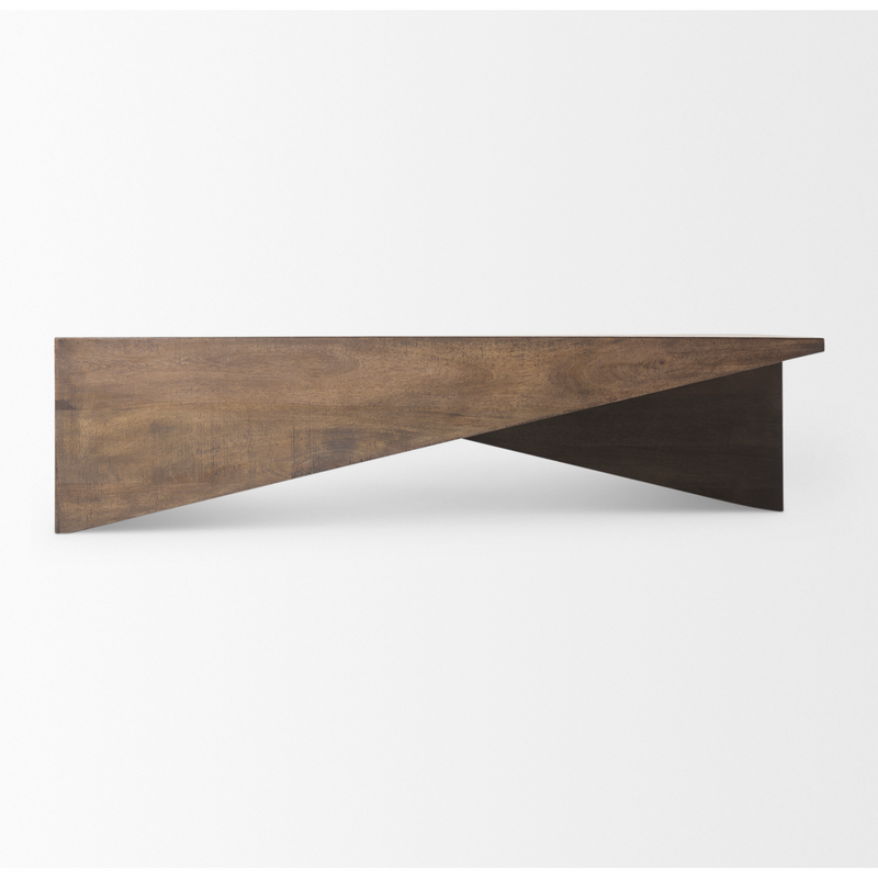 West Medium Brown Wooden Angled Coffee Table