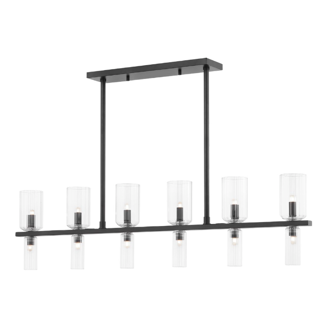 Tabitha Linear Chandelier in Soft Black