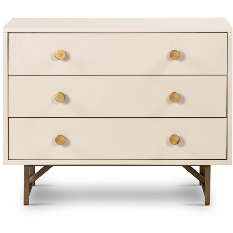 Van 3 Drawer Nightstand in Alabaster