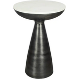 Fontaine Side Table in Aluminum/Marble