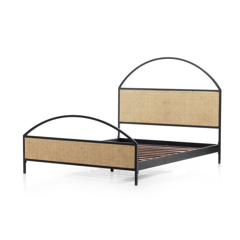 Natalia Bed King in Natural Circle Cane