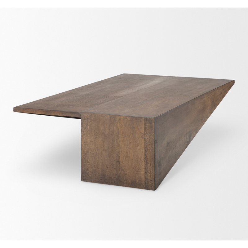 West Medium Brown Wooden Angled Coffee Table