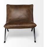 Flavelle Accent Chair in Brown Leather