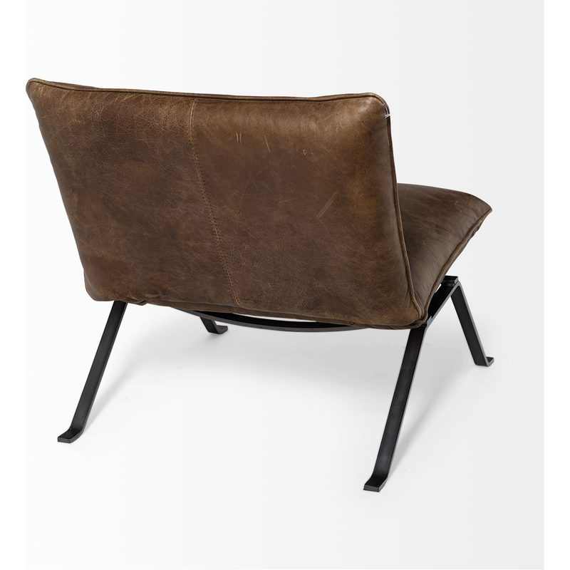 Flavelle Accent Chair in Brown Leather