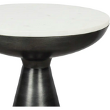 Fontaine Side Table in Aluminum/Marble