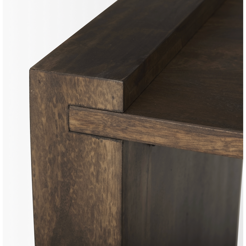 Athelia Dark Brown Wood Accent Table