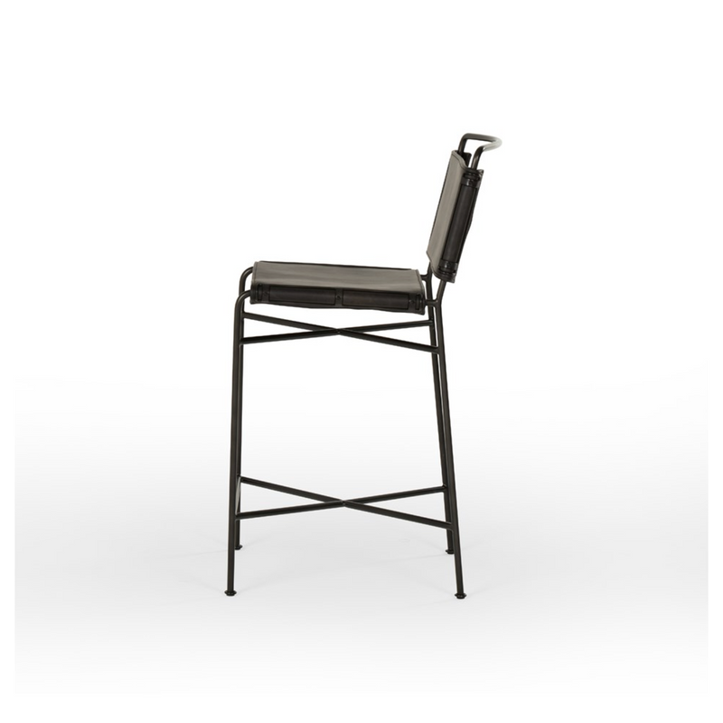 Wharton Counter Stool in Distressed Black