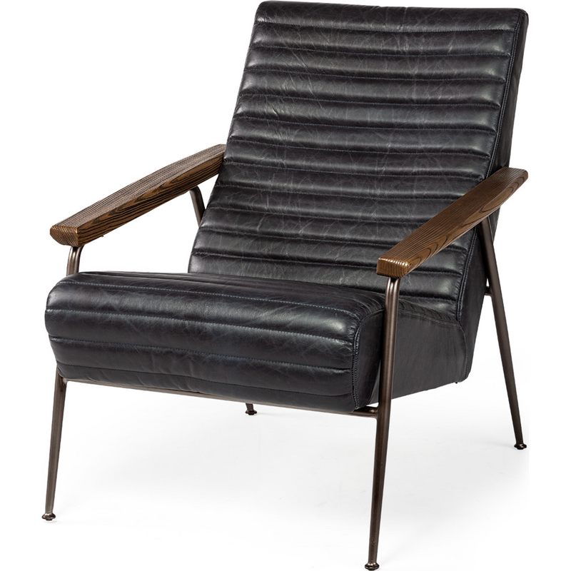 Grosjean Accent Chair - Black Leather