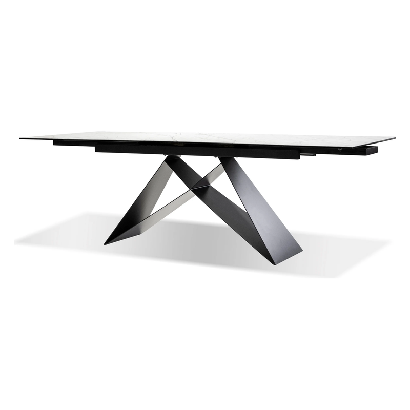 The W Double Extension Dining Table in Carrera