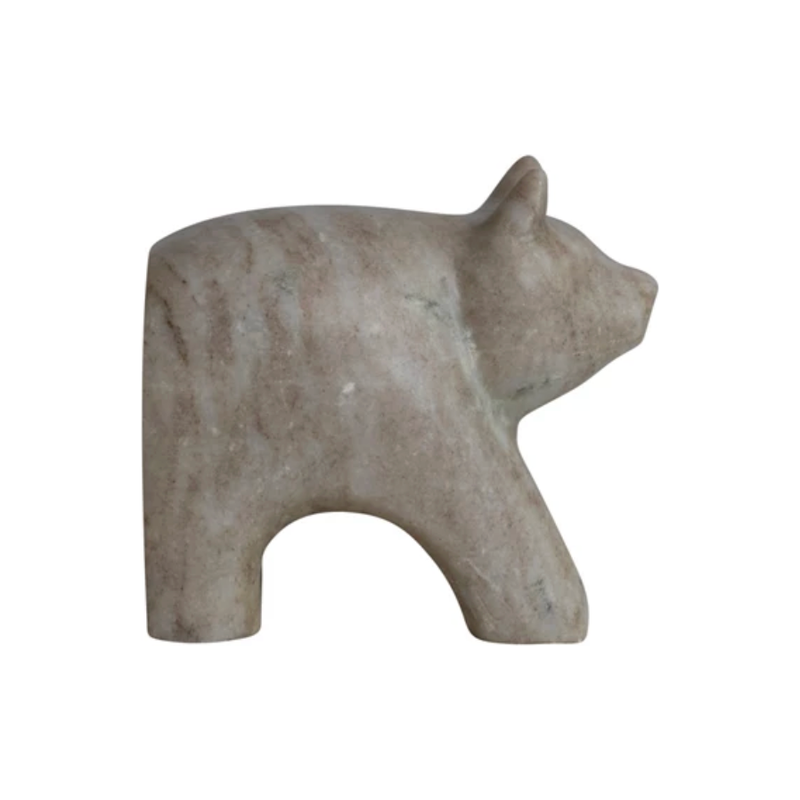 Hand-Carved Marble Bear