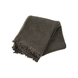 Stonewashed Waffle Throw in Dark Grey