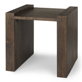 Athelia Dark Brown Wood Accent Table