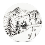 Ski Scenery Sketch Small Plate