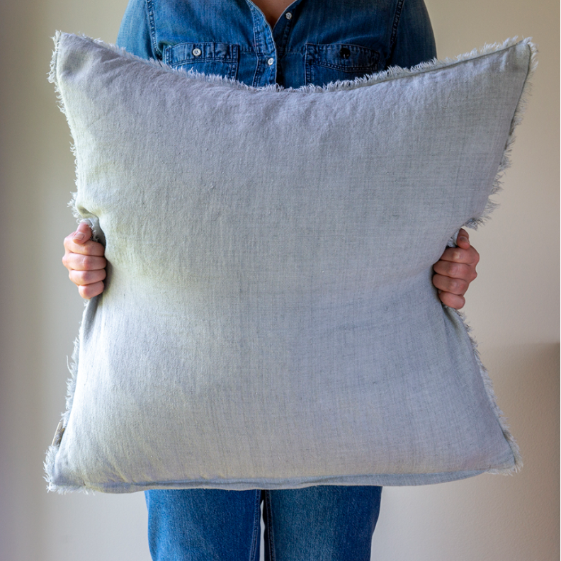 Lina Linen Cushion - Flint Grey