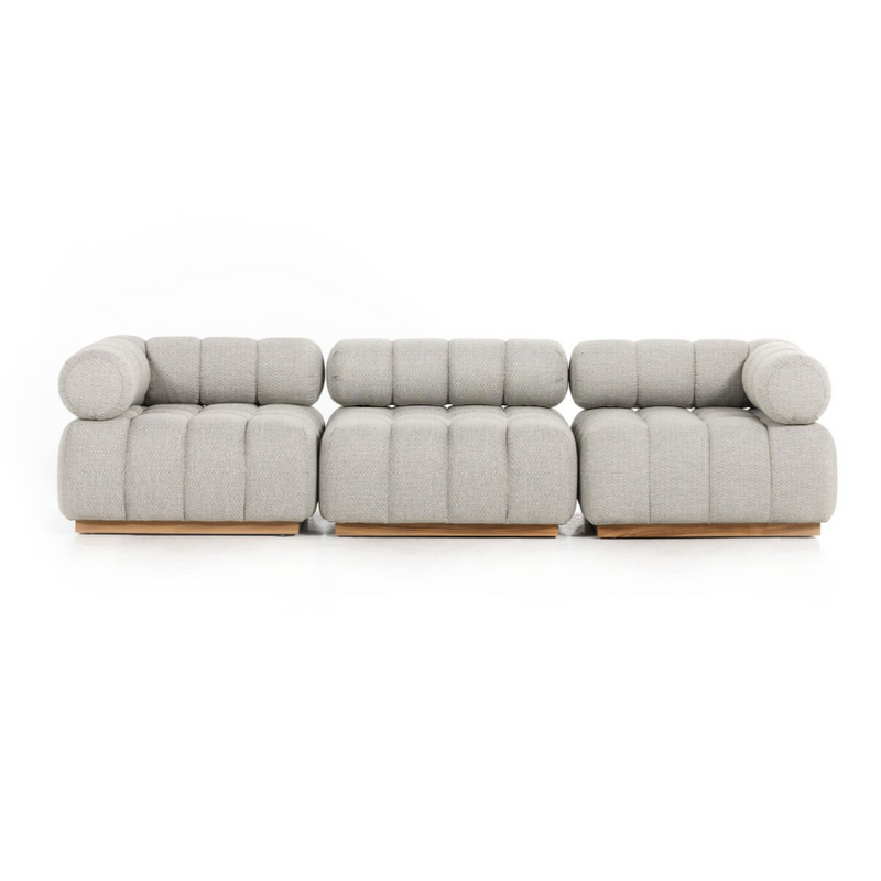 Roma Outdoor 3-Piece Sectional Sofa in Faye Ash