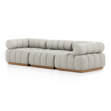 Roma Outdoor 3-Piece Sectional Sofa in Faye Ash