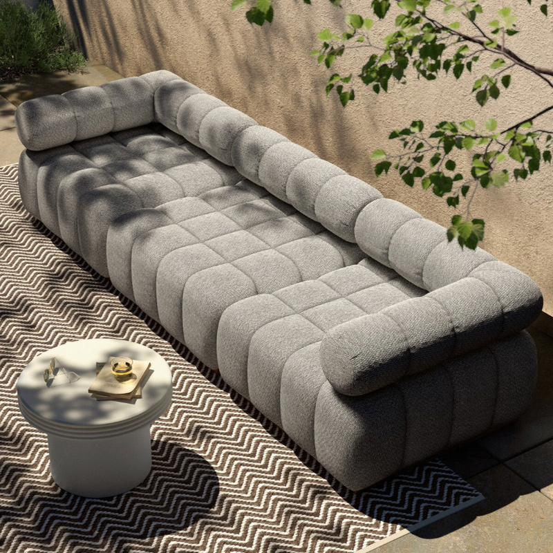 Roma Outdoor 3-Piece Sectional Sofa in Faye Ash