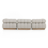 Roma Outdoor 3-Piece Sectional Sofa in Faye Ash