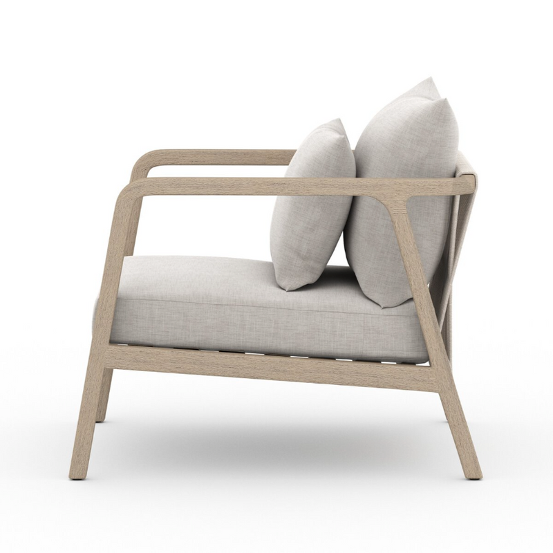 Numa Outdoor Chair in Venao Grey with Washed Brown Frame