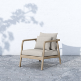 Numa Outdoor Chair in Venao Grey with Washed Brown Frame