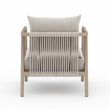 Numa Outdoor Chair in Venao Grey with Washed Brown Frame